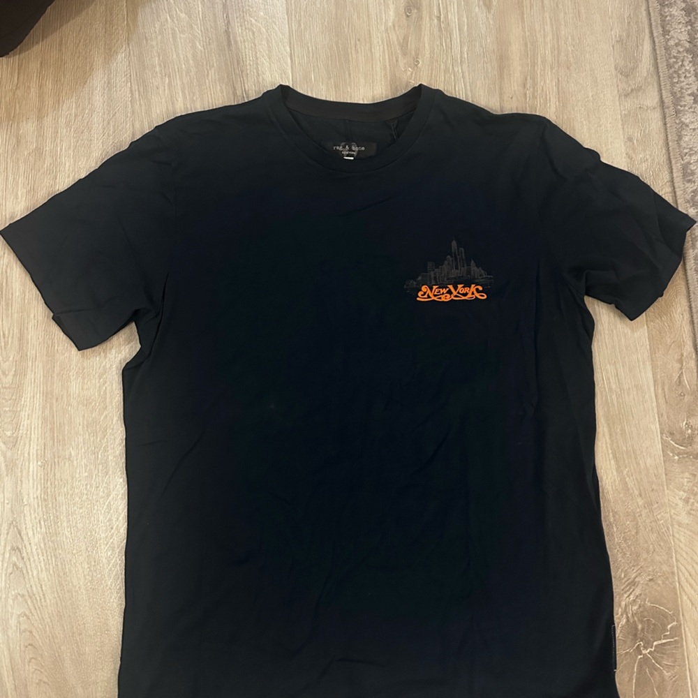 Black Rag & Bone Short Sleeve Tee with New York Logo